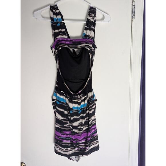 Bebe Dress Womens XXS Y2K Bodycon Mini Party HOCO Stretchy Clubwear Mesh Cut Out - Picture 11 of 12